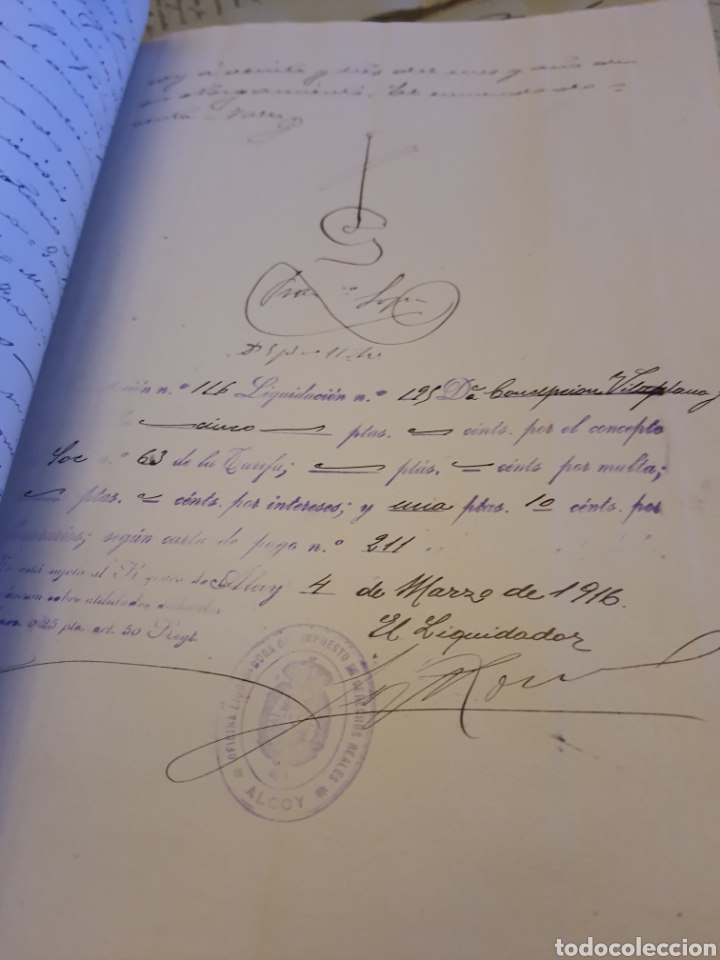 Manuscritos antiguos: Escritura .notaría de alcoy Valencia 1916 - Foto 2 - 253347720