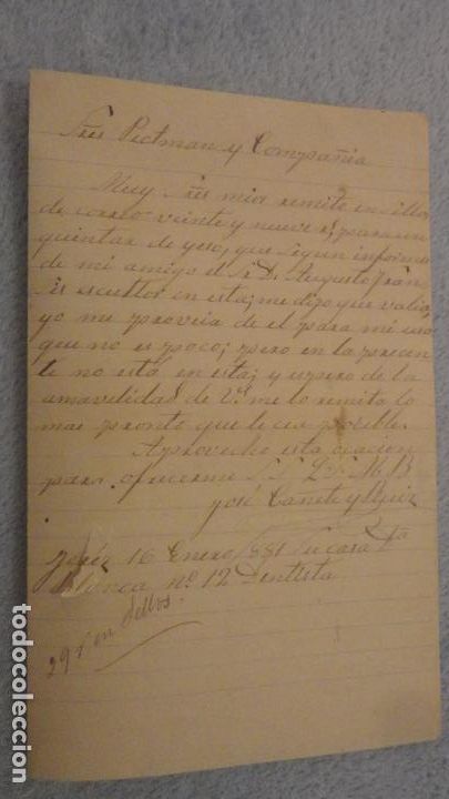 Ancient Manuscripts: ANTIGUA CARTA PEDIDO.CERAMICA PICKMAN CIA.SEVILLA-JOSE CA&Ntilde;ETE RUIZ.JEREZ 1886