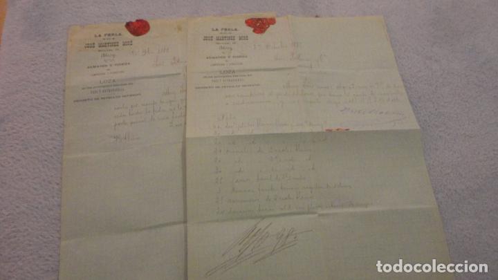 Ancient Manuscripts: ANTIGUAS CARTAS PEDIDOS.CERAMICA PICKMAN CIA.SEVILLA-LA PERLA.JOSE MARTINEZ MIRO.ALCOY 1885