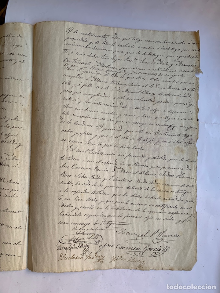 Manuscritos antiguos: TESTAMENTO. VILLA DE MONTEAGUDO. CUENCA. FECHA 28 DE JUNIO DE 1881. - Foto 2