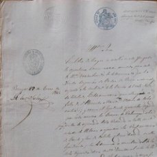 Manuscritos antiguos: BURGOS. ARANDA DE DUERO. 1861. MANUSCRITO SELLO 3º. JUZGADO DE PRIMERA INSTANCIA.. Lote 259230385