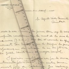 Manuscritos antiguos: 1950 ORFEÓ CATALÀ CARTA D´EN LLUIS Mª MILLET A AGUSTÍ VALLS I CASCANTE CONDOL I FELICITACIÓ