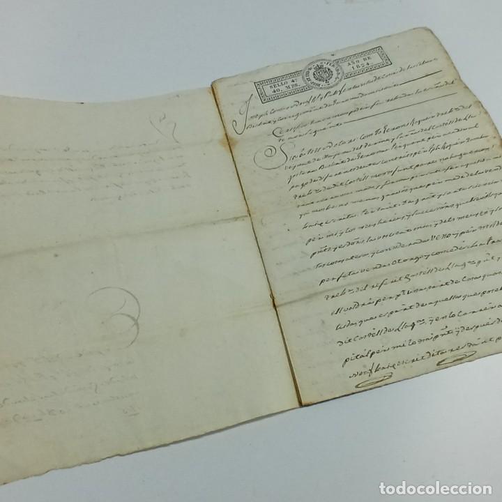Manuscritos antiguos: documento manuscrito de venta con sello 4&ordm;, 40 maracedis, a&ntilde;o 1824 - Foto 3