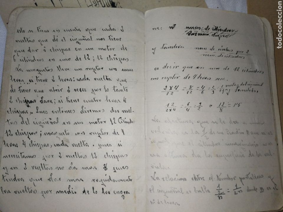 Manuscritos antiguos: MEC&Aacute;NICO AVIONES EJERCITO DEL AIRE,A&Ntilde;OS 40,LIBRETA MANUSCRITA. - Foto 3