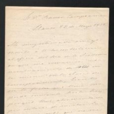 Manuscritos antiguos: POSADA HERRERA, JOSÉ (LLANES, ASTURIAS 1815-1885): EXTENSA CARTA A CAMPOAMOR. 1872. Lote 127252167