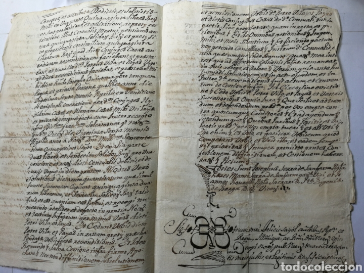 Manuscritos antiguos: documento escrito a mano , manuscrito 1700 - Foto 3