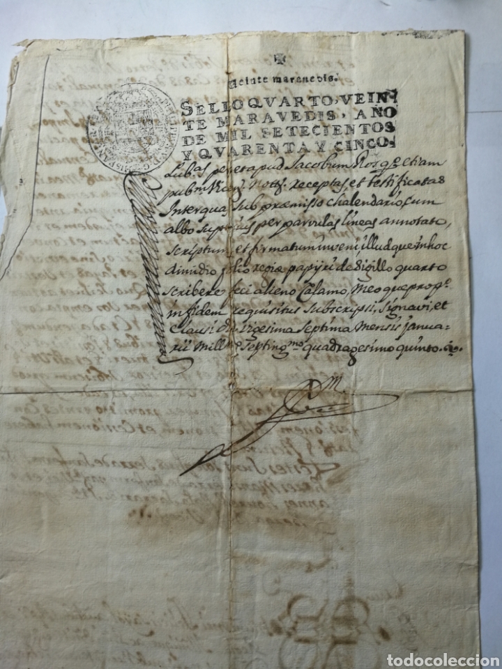 Manuscritos antiguos: documento escrito a mano , manuscrito 1700 - Foto 4