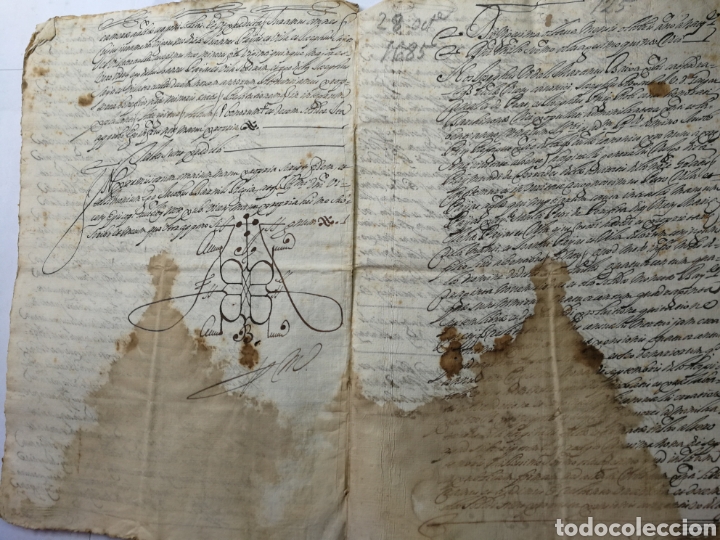 Manuscritos antiguos: documento escrito a mano , manuscrito 1680. documento censal - Foto 7