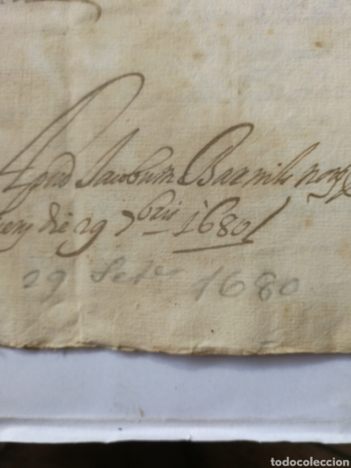 Manuscritos antiguos: documento escrito a mano , manuscrito 1680. documento censal - Foto 2
