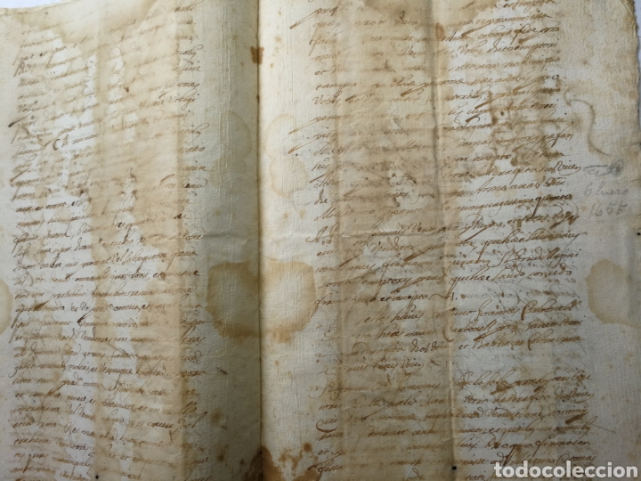 Manuscritos antiguos: documento escrito a mano , manuscrito 1655 - Foto 3