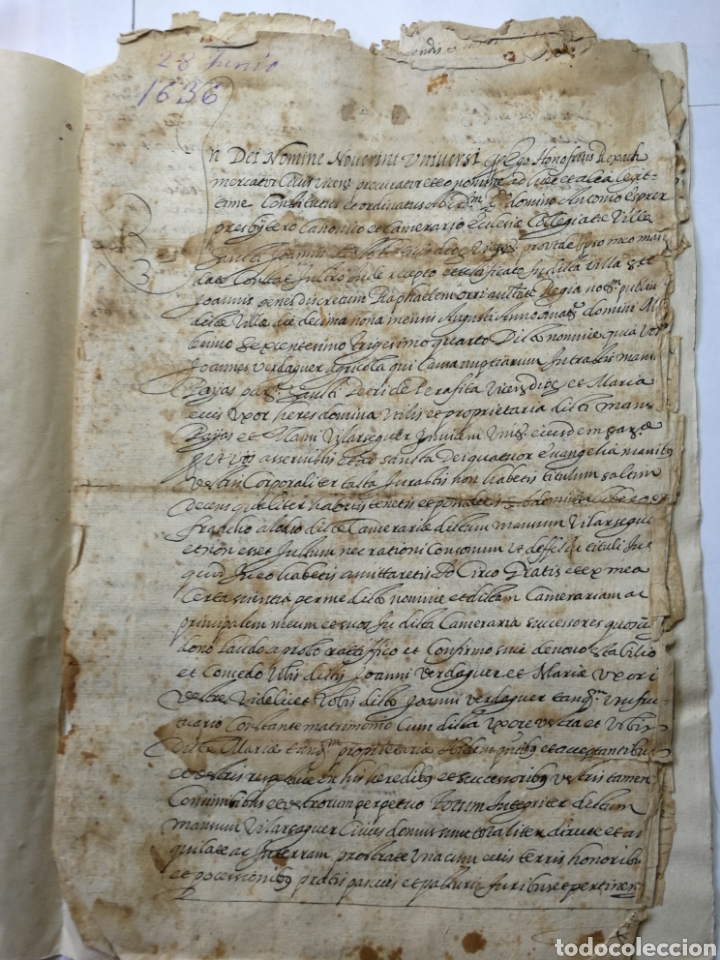 Manuscritos antiguos: documento escrito a mano , manuscrito 1636 - Foto 3