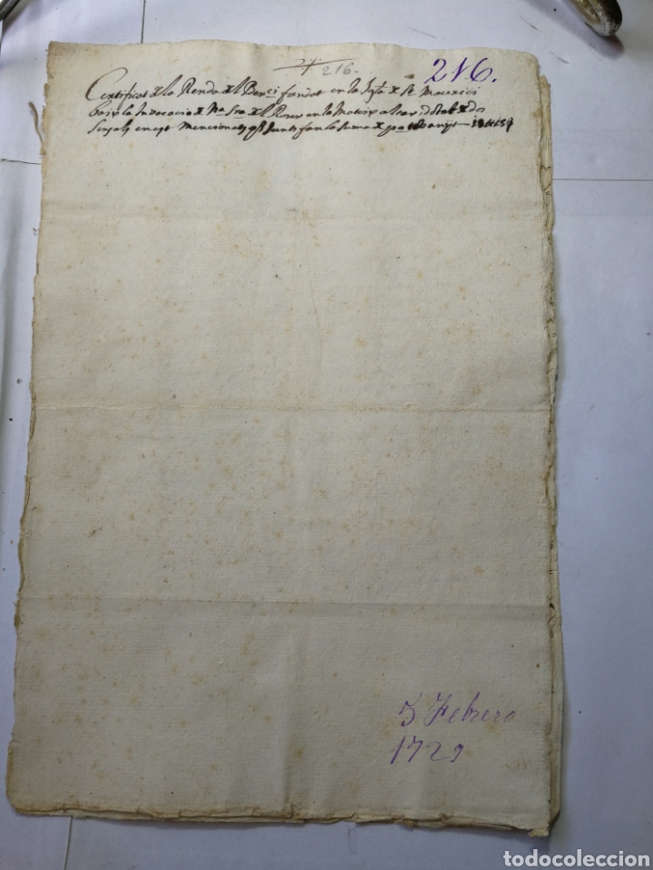 Manoscritti antichi: documento escrito a mano , manuscrito 1724