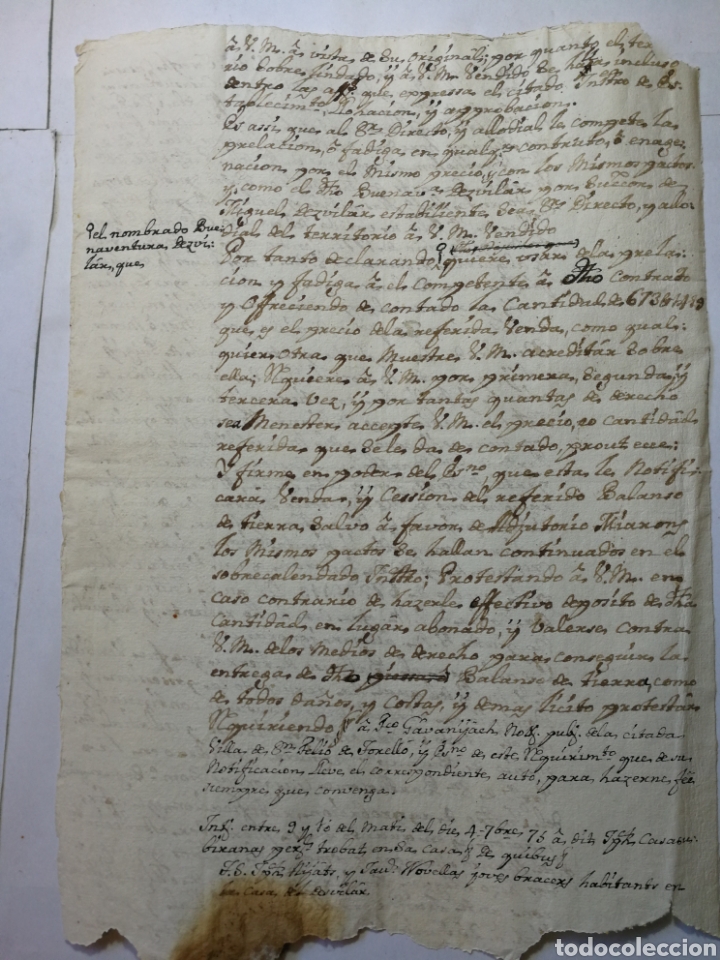 Manuscritos antiguos: documento escrito a mano , manuscrito 1700 - Foto 2