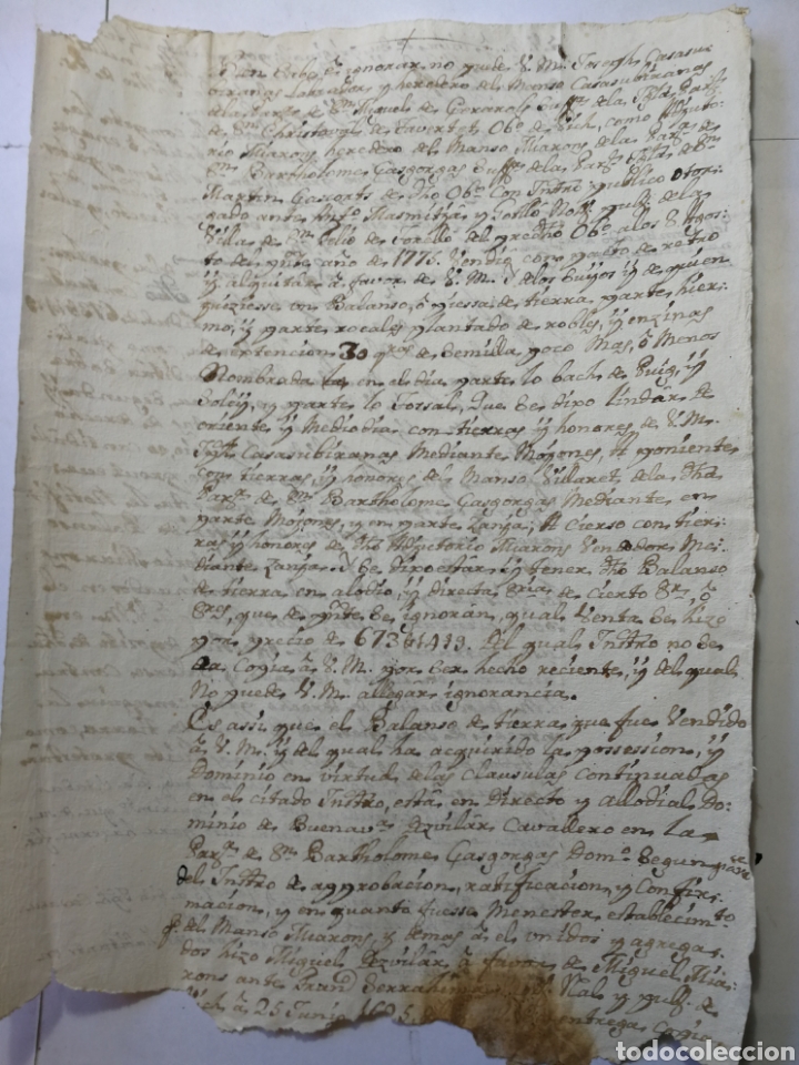 Manuscritos antiguos: documento escrito a mano , manuscrito 1700 - Foto 1