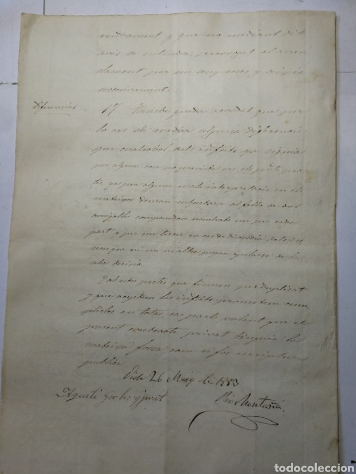 Manuscritos antiguos: documento escrito a mano , manuscrito 1883 - Foto 4