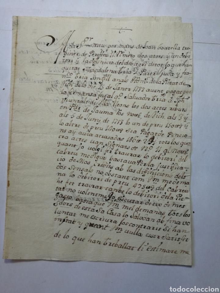 Manuscritos antigos: documento escrito a mano , manuscrito 1753