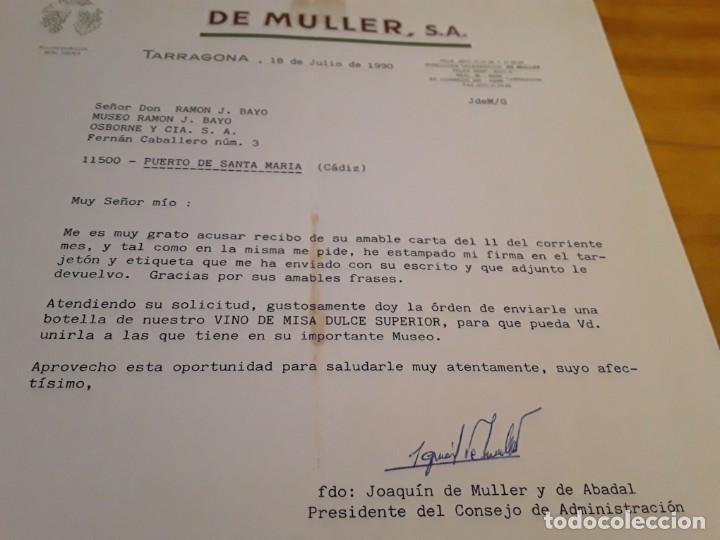 Manuscritos antiguos: SIGNED, AUTOGRAPH, FIRMA,JOAQUIN DE MULLER,BODEGAS MULLER S,A.VER GOOGLE. - Foto 1