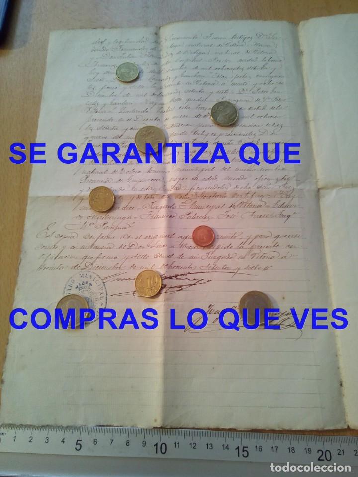 Manuscritos antiguos: VITORIA PARTIDA MATRIMONIO 1877 SALINILLAS DE BURADON E1 - Foto 2