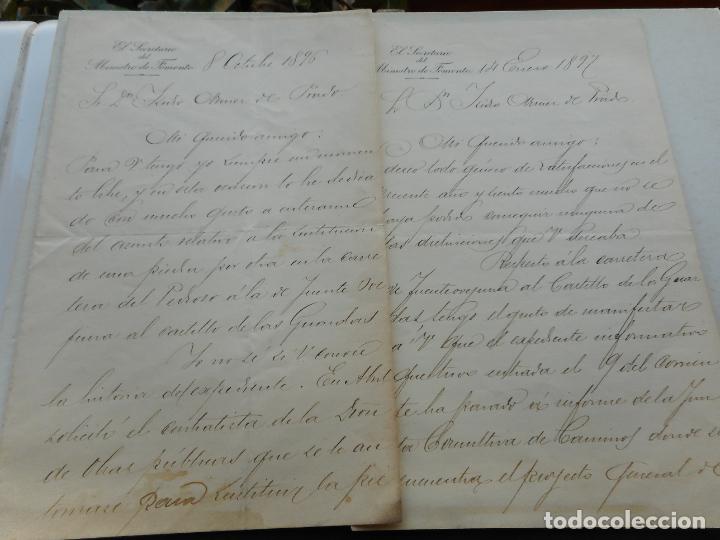 Alte Manuskripte: DOS ANTIGUAS CARTAS.SECRETARIO MINISTRO FOMENTO.L.GARCIA BELTRAN- ISIDRO NU&Ntilde;EZ DE PRADO. 1896