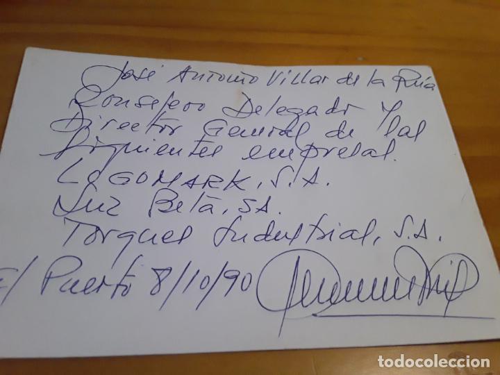 Manuscritos antigos: SIGNED, AUTOGRAPH, FIRMA JOSE ANTONIO VILLAR DE LA RUA.DIRECTOR DE EMPRESAS,PUERTO SANTA MARIA.