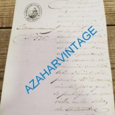 Manuscritos antiguos: SEVILLA, 1870, CARTA FIRMADA POR EL GOBERNADOR CIVIL,MANUEL MACHADO, ABUELO DEL POETA, PLAZA CARTERO