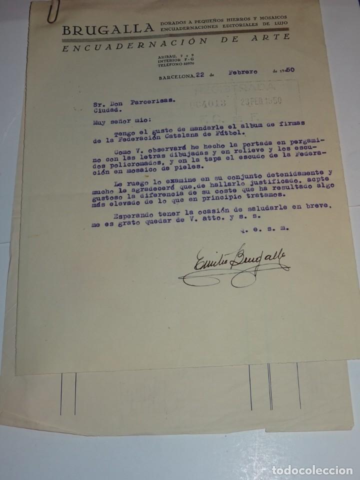 Ancient Manuscripts: ENCUADERNACI&Oacute;N EMILIO BRUGALLA CON AUTORGRAFO ORIGINAL A TINTA, BARCELONA 22 FEBRERO 1950