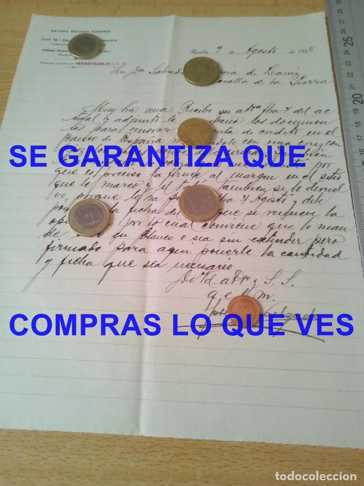 Alte Manuskripte: 1928 CARTA MANUSCRITA A CAZALLA DE LA SIERRA JOSE MARIA DELGADO Y ALTOLAGUIRRE SEVILLA E15