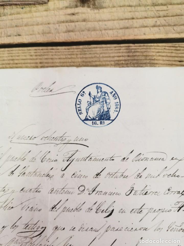 Manuscritos antiguos: VALLE DE CABUERNIGA, 1864, PODER PARA LIQUIDACION TESTAMENTARIA, SELLO NOTARIAL, 4 PAGINAS - Foto 2