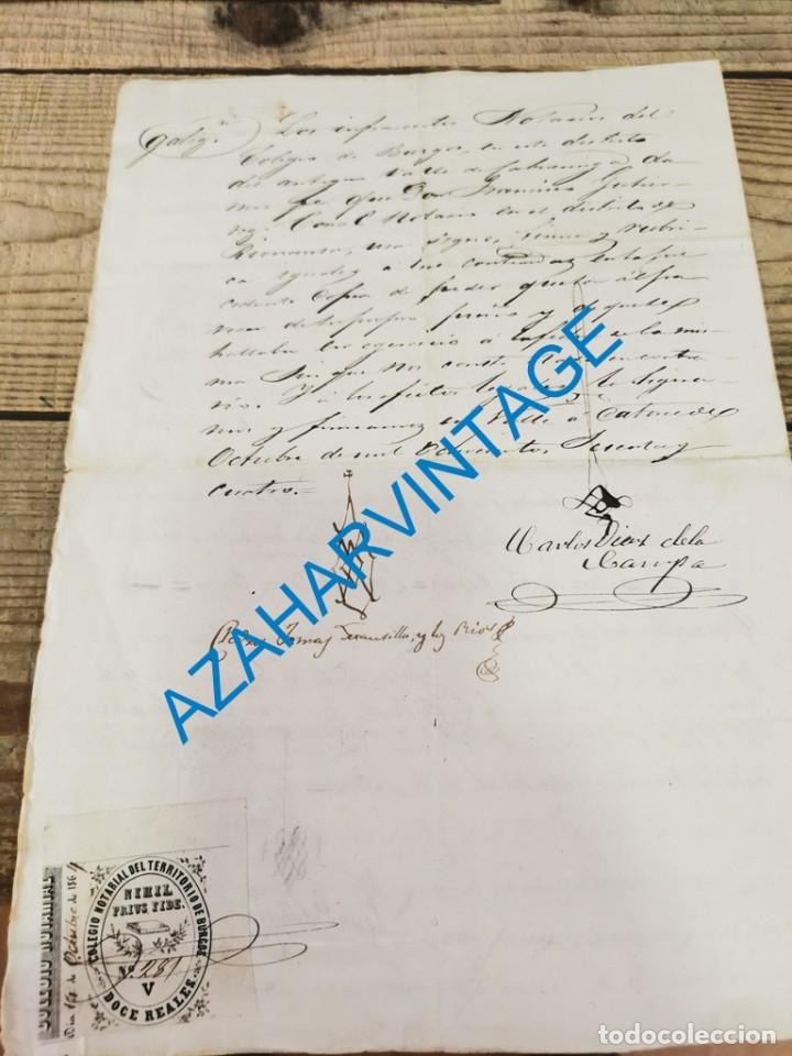 Manuscritos antiguos: VALLE DE CABUERNIGA, 1864, PODER PARA LIQUIDACION TESTAMENTARIA, SELLO NOTARIAL, 4 PAGINAS - Foto 4