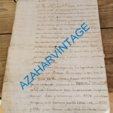 Manuscritos antiguos: SEVILLA, 1779, DOCUMENTO SOBRE ALCABALAS Y MILLONES, FIRMADO FRANCISCO ANTONIO DOMEZAIN Y ANDIA