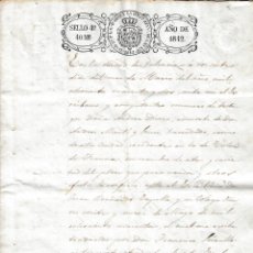 Manuscritos antiguos: 1842 SELLO FISCAL 4º 40 MRS DOCUMENTO MANUSCRITO PAPEL SELLADO. TIMBROLOGIA