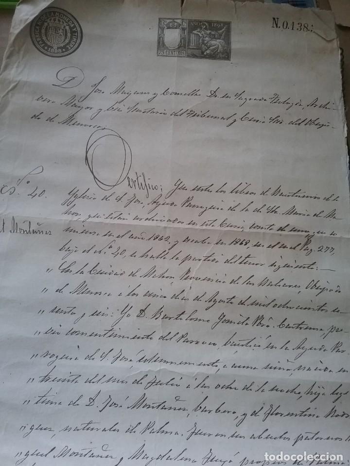Alte Manuskripte: Manuscrito. Acta de bautismo de Isabel Montaner Rodr&iacute;guez. 13 julio 1898(488)