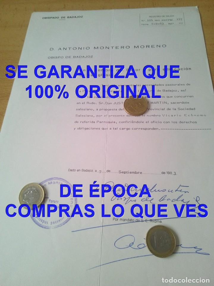 Manoscritti antichi: BADAJOZ NOMBRAMIENTO VICARIO PARROQUIA MARIA AUXILIADORA 1983 JUSTO GONZALEZ MARTIN 1983 U49