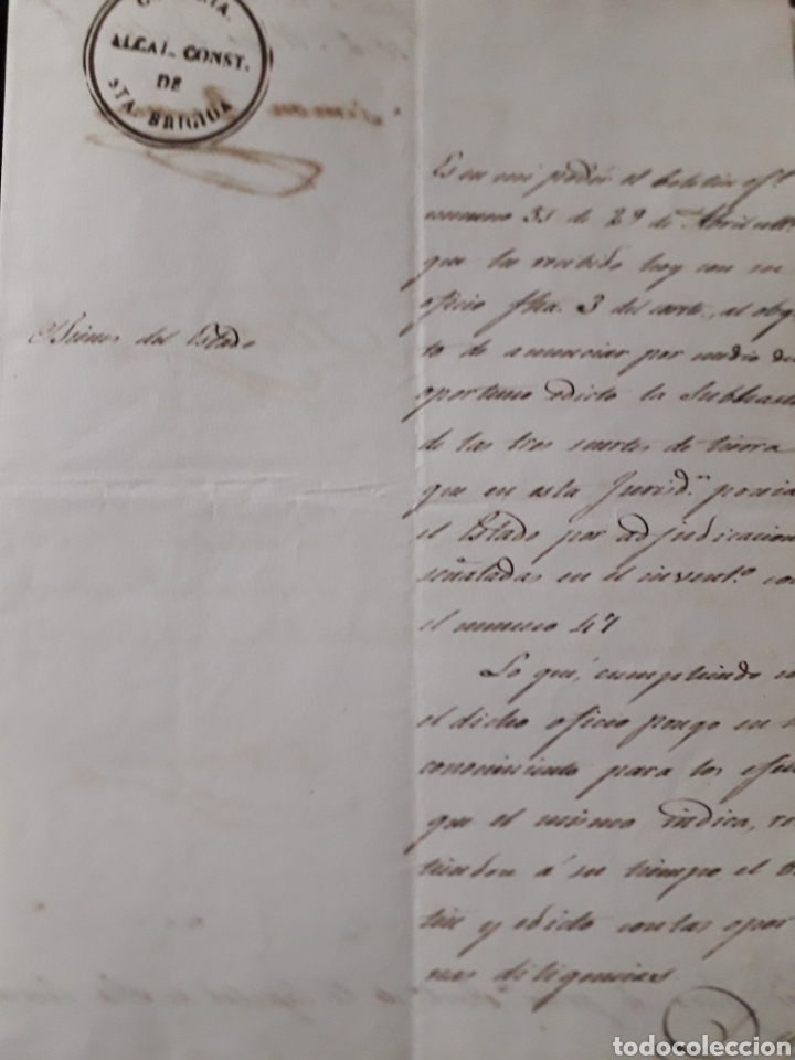 Alte Manuskripte: CANARIA.ALCALDIA CONSTITUCIONAL SANTA BRIGIDA.1859. CAPITAL DE CANARIAS SANTA CRUZ DE TENERIFE