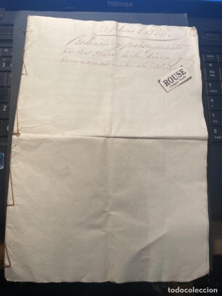 Manoscritti antichi: SANTA COLOMA DE FARNES / RIUDARENAS - 1853 ANTIGUO DOCUMENTO MANUSCRITO RELACION Y PRESUPUESTO DE LA