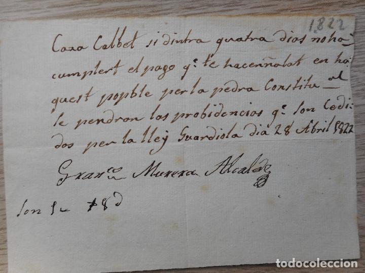 Manoscritti antichi: ANTIGUO REBIBO MANUSCRITO.CASA CALBET.GUARDIOLA.BARCELONA 1822