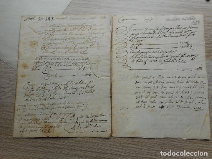 Manoscritti antichi: DOS ANTIGUOS MANUSCRITOS.BERNARD MORROS.MANRESA? 1675-1677. TEXTO EN CATALAN.