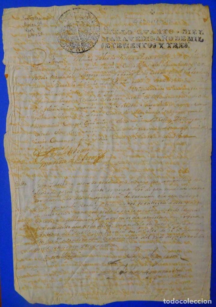 Manuscrits anciens: MANUSCRITO DE 1703 REINADO FELIPE V.
