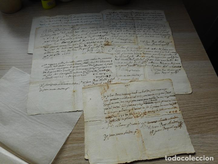 Manuscritos antigos: ANTIGUO CONJUNTO 8 RECIBOS MANUSCRITOS.APELLIDO MASMITJA. CALDAS?? CATALU&Ntilde;A 1616. SIGLO XVII