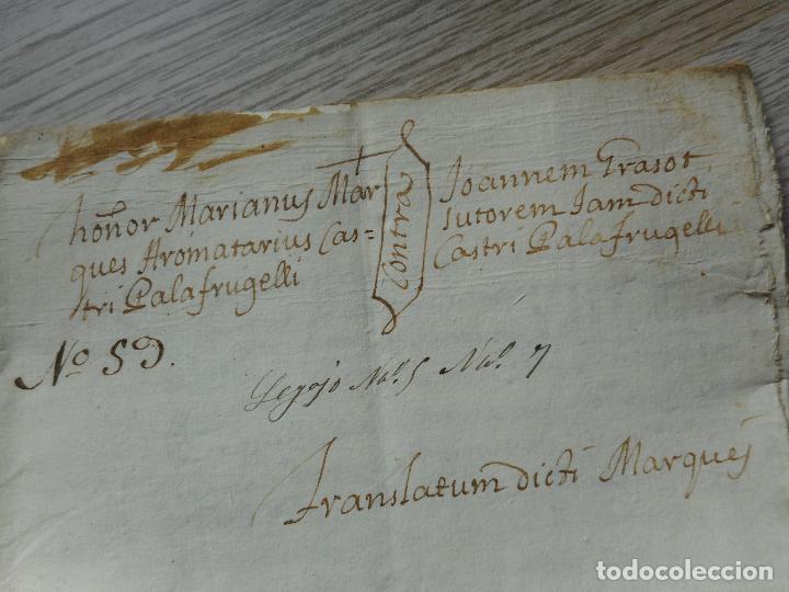 Manuscritos antiguos: ANTIGUA ESCRITURA.MANUSCRITO.JOANNEM GRASOT.MARIANUS MARQUES.PALAFRUGELL GERONA 1709