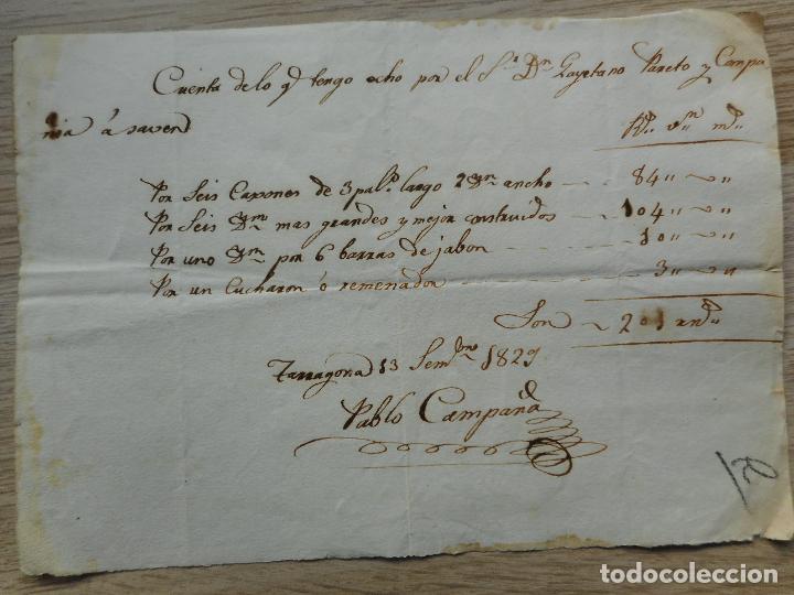 Manuscritos antigos: ANTIGUO RECIBO MANUSCRITO.CAYETANO PANETO Y COMPA&Ntilde;IA-PABLO CAMPANA.TARRAGONA 1829.