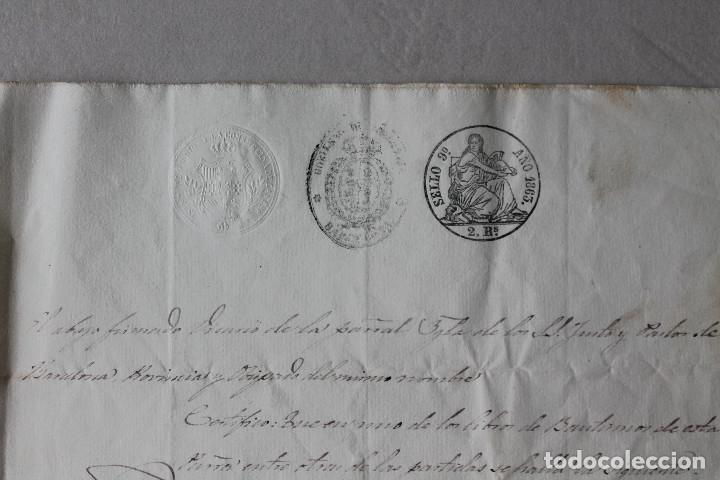 Manuscritos antigos: SELLO 9, 1863, 2 REALES, FE DE BAUTISMO