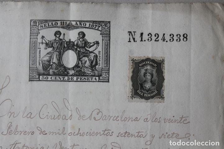 Manuscritos antiguos: SELLO 11&ordm;, 1877, ENTREGA DE EFECTOS - Foto 2