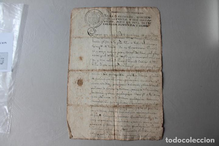 Manuscritos antigos: SELLO SEGUNDO, 1798, VALLS