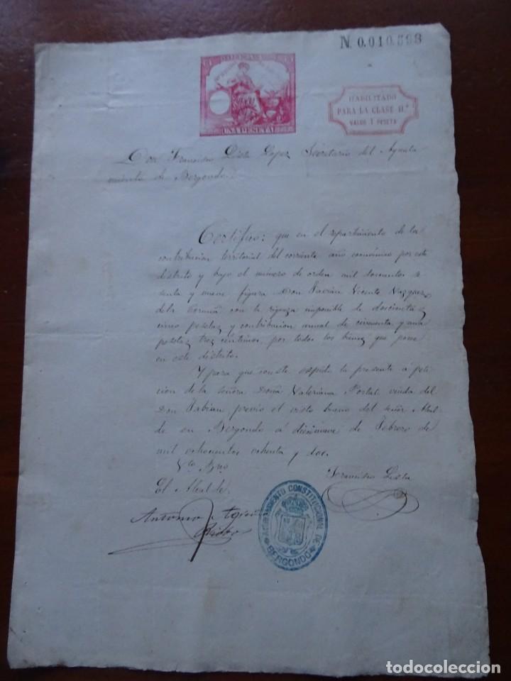 Manuscritos antiguos: Coru&ntilde;a, Bergondo, contribuci&oacute;n territorial, 1882 - Foto 1