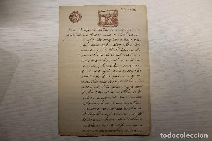 Manuscritos antigos: SELLO 12&ordf; CLASE, 1893, CERTIFICADO DEFUNCI&Oacute;N