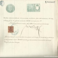 Manuscritos antiguos: BARCELONA. ABRIL. 1900. FÁBRICA DE LA MONEDA Y TIMBRE. SELLO. 31X22 CM. BUEN ESTADO. SÓLO 1 PÁGINA.