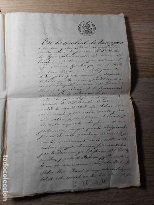 Alte Manuskripte: ANTIGUA ESCRITURA.PEDRO JUAN ICART.CONVENTO JESUITAS.TARRAGONA 1849.LEANDRO EGEA.FINCAS DEL ESTADO