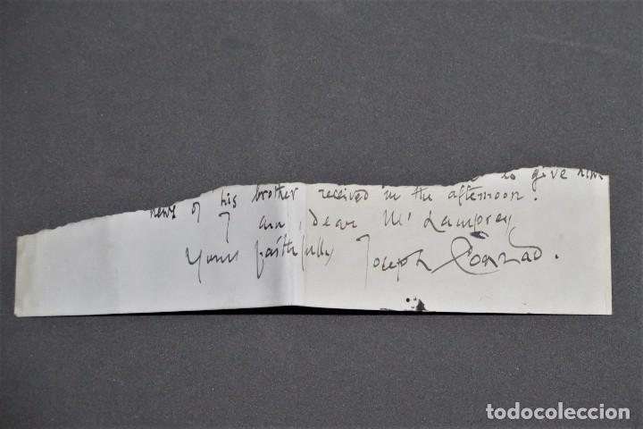 Manuscritos antiguos: FRAGMENTO DE ESCRITO CON AUTOGRAFO DE JOSEPH CONRAD - Foto 1