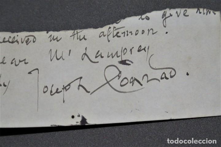 Manuscritos antiguos: FRAGMENTO DE ESCRITO CON AUTOGRAFO DE JOSEPH CONRAD - Foto 3